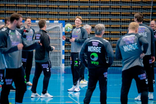 Handball European Championship Bekkestua 20260114 William Aar at the handball boys training in Nadderud arena before the European Handball Championship matches Photo Stian Lysberg Solum NTB Bekkestua Norway EDITORIAL USE ONLY RESTRICTED USE FOR BETTING COMPANIES  Copyright: xStianxLysbergxSolumx xNTBx