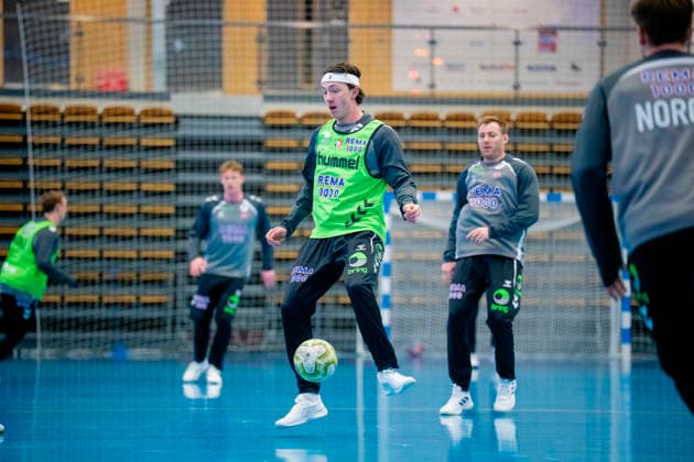 Handball European Championship Bekkestua 20260114 Kasper Thorsen Lien at the handball boys training in Nadderud arena before the European Handball Championship matches Photo Stian Lysberg Solum NTB Bekkestua Norway EDITORIAL USE ONLY RESTRICTED USE FOR BETTING COMPANIES  Copyright: xStianxLysbergxSolumx xNTBx