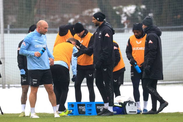 DEU, DFL, 2. FBL Hertha BSC, Training, 14.01.2026, Sportforum, Berlin, DEU, DFL, 2. FBL Hertha BSC, Training, im Bild Hertha-Spielerkreis, Toni Leistner (Hertha BSC Berlin 37), John Anthony Brooks (Hertha BSC Berlin 25) DFL - regulations prohibit any use of Photographs as image sequences and or quasi-video