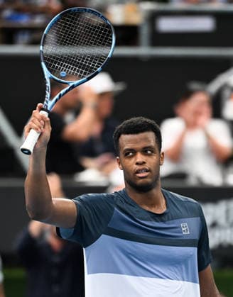 France™s Giovanni Mpetshi Perricard during his singles match at the ASB Classic Men™s ATP, Tennis Herren 250 tennis tournament at Manuka Doctor Arena, Auckland, New Zealand. Wednesday 14 January 2026. Photo: Andrew Cornaga z Auckland New Zealand Copyright: xAndrewxCornaga x