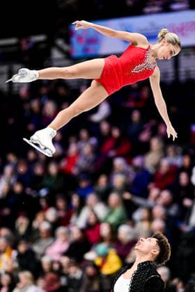 Sport Bilder des Tages Oxana VOUILLAMOZ & Tom BOUVART (SUI), during Pairs Short Program, at the ISU Figure skating, Eiskunstlauf European Championships 2026, at Utilita Arena Sheffield, on January 14, 2026 in Sheffield, Great Britain. Noxthirdxpartyxsales  aflo_316092639