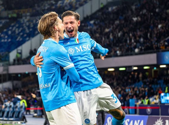 January 14, 2026, Napoli, Campania, ITALIA: Scott McTominay of SSC Napoli - Pasquale Mazzocchi of SSC Napoli During the football match on January 14, 2026, valid for the Italian Serie A - 2025 26 championship in Naples at the Diego Armando Maradona Stadium between SSC Napoli and Parma..Pictured: Napoli ITALIA - ZUMAs236 20260114_aap_s236_031 Copyright: xFabioxSassox