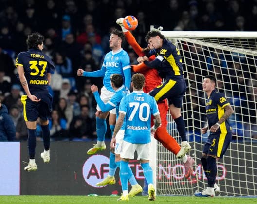 Vanja Milinkovic Savic (SSC Napoli) in action, Serie A, SSC Napoli v Parma Calcio 1913, Diego Maradona Stadium, January 14, 2026, Napoli, Italy.