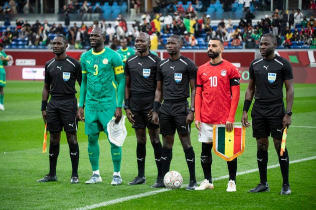 Kalidou Koulibaly and Mohamed Salah during Africa Cup of Nations Morocco 2025 - SEMI-FINAL. SENEGAL VS EGYÐ T - TANGER STADIUM. 14-01-2026. By IMAGO Didier Lefa Studio TANGER TANGER STADIUM Morocco