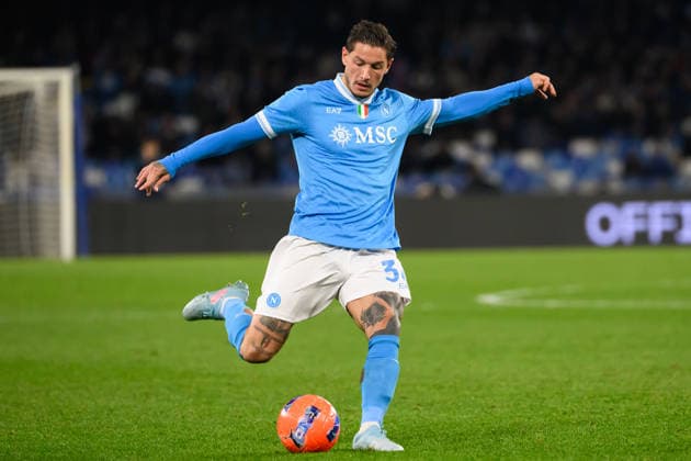 Pasquale Mazzocchi of SSC Napoli in action during the Serie A 2025 2026 football match between SSC Napoli and Parma Calcio 1913 at Diego Armando Maradona stadium in Naples (Italy), January 14, 2026. andreaxstaccioli