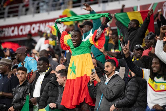 Senegal celebrate their qualification for the Final during Africa Cup of Nations Morocco 2025 - SEMI-FINAL. SENEGAL VS EGYÐ T - TANGER STADIUM. 14-01-2026. By IMAGO - Didier Lefa Studio1346 TANGER TANGER STADIUM Morocco