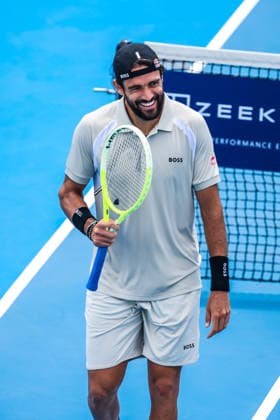 January 15, 2026, Melbourne, Victoria, Australia: MELBOURNE, AUSTRALIA - JANUARY 15 2026: Matteo Berrettini of Italy reacts whilst playing TristanÃ‚ Schoolkate of Australia on Day 3 of the 2026 Kooyong Classic on January 15, 2026 in Melbourne, Australia. Melbourne Australia - ZUMAp121 20260115_zsp_p121_006 Copyright: xChrisxPutnamx
