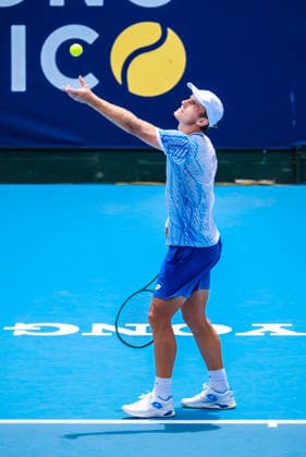 January 15, 2026, Melbourne, Victoria, Australia: Tristan Schoolkate of Australia plays Matteo Berrettini of Italy on Day 3 of the 2026 Kooyong Classic Tristan Schoolkate won 7-5, 63 Melbourne Australia - ZUMAs197 20260115_aaa_s197_003 Copyright: xChrisxPutnamx