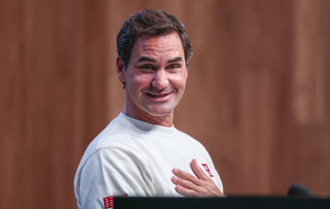 Roger Federer (SUI), Pressekonferenz, press conference, PK, Pressekonferenz Australian Open 2026 Melbourne Park, Melbourne, Victoria, Australia. Copyright: xJuergenxHasenkopfx