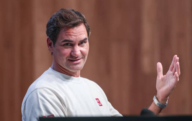 Roger Federer (SUI), Pressekonferenz, press conference, PK, Pressekonferenz Australian Open 2026 Melbourne Park, Melbourne, Victoria, Australia. Copyright: xJuergenxHasenkopfx