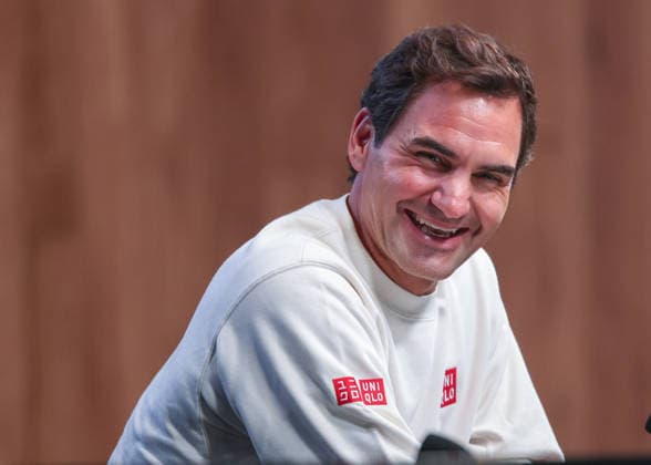 Roger Federer (SUI), Pressekonferenz, press conference, PK, Pressekonferenz Australian Open 2026 Melbourne Park, Melbourne, Victoria, Australia. Copyright: xJuergenxHasenkopfx