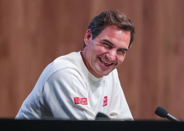 Roger Federer (SUI), Pressekonferenz, press conference, PK, Pressekonferenz Australian Open 2026 Melbourne Park, Melbourne, Victoria, Australia. Copyright: xJuergenxHasenkopfx