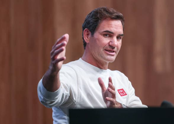 Roger Federer (SUI), Pressekonferenz, press conference, PK, Pressekonferenz Australian Open 2026 Melbourne Park, Melbourne, Victoria, Australia. Copyright: xJuergenxHasenkopfx