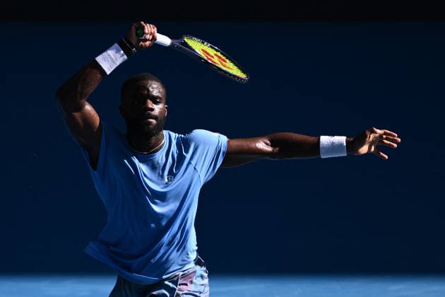 TENNIS AUSTRALIAN OPEN, Frances Tiafoe of the US in action against Novak Djokovic of Serbia during a charity match ahead of the Australian Open tennis tournament at Melbourne Park in Melbourne, Thursday, January 15, 2026. ( NO ARCHIVING, EDITORIAL USE ONLY MELBOURNE VICTORIA AUSTRALIA  Copyright: xJOELxCARRETTx 20260115158575393213