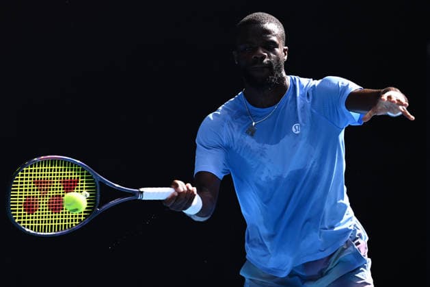 TENNIS AUSTRALIAN OPEN, Frances Tiafoe of the US in action against Novak Djokovic of Serbia during a charity match ahead of the Australian Open tennis tournament at Melbourne Park in Melbourne, Thursday, January 15, 2026. ( NO ARCHIVING, EDITORIAL USE ONLY MELBOURNE VICTORIA AUSTRALIA  Copyright: xJOELxCARRETTx 20260115163990198586