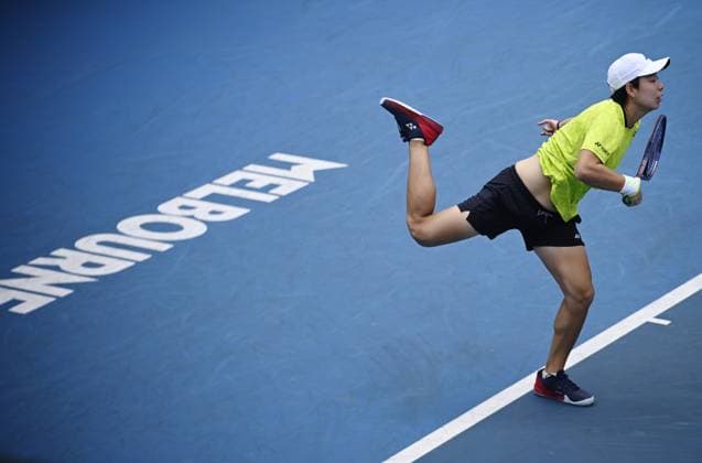 (260115) -- MELBOURNE, Jan. 15, 2026 -- Bai Zhuoxuan of China competes during the women s singles qualifying final round match against Darja Vidmanova of the Czech Republic at Australian Open tennis tournament in Melbourne, Australia, Jan. 15, 2026. (Photo by Xinhua) (SP)AUSTRALIA-MELBOURNE-TENNIS-AUSTRALIAN OPEN-WOMEN S SINGLES-QUALIFYING WangxShen 