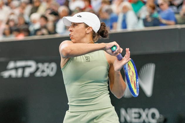 January 15, 2026, Adelaide, South Australia, Australia: MADISON KEYS of USA in action in her quarter final match against V. MBOKO of Canada, during the 2026 Adelaide International Tennis Tournament Adelaide Australia - ZUMAw216 20260115_zsp_w216_064 Copyright: xMarkxWilloughbyx