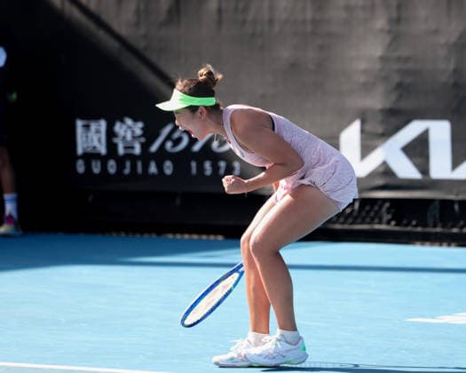 Lanlana Tararudee (THA) jubelt nach dem Sieg, Jubel, Freude, Emotion, Australian Open 2026 Qualifikation Melbourne Park, Melbourne, Victoria, Australia. Copyright: xJuergenxHasenkopfx