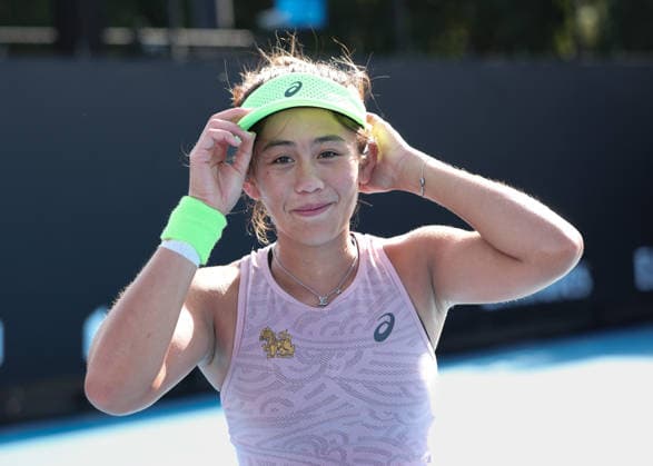 Lanlana Tararudee (THA) jubelt nach dem Sieg, Jubel, Freude, Emotion, Australian Open 2026 Qualifikation Melbourne Park, Melbourne, Victoria, Australia. Copyright: xJuergenxHasenkopfx