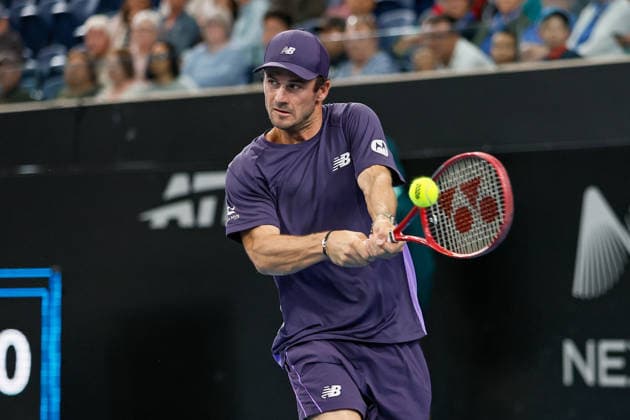 January 15, 2026, Adelaide, South Australia, Australia: TOMMY PAUL of USA in action during his quarter final win over A. VUKIC of Australia 6:3, 6:2, during the 2026 Adelaide International Tennis Tournament Adelaide Australia - ZUMAw216 20260115_zsp_w216_155 Copyright: xMarkxWilloughbyx