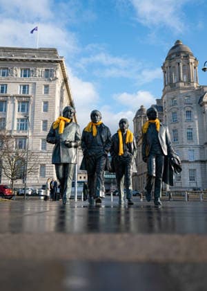Tour de France 2027 Grand DÃ part Picture by Alex Whitehead SWpix.com - 15 01 2026 - Cycling - Tour de France 2027 Grand DÃ part - Liverpool Pier Head, Liverpool, England - The Beatles statue adorned with yellow scarves at the Pier Head on Liverpool™s waterfront. The Grand Depart of the Tour de France 2027 and The Grand Depart of the Tour de France Femmes avec Zwift 2027. Both Races will start in the United Kingdom and visit Scotland, Wales and England - ALL IMAGES www.SWpix.com ( Photography Hub Ltd ) from the SWpix.com photography archive - MANDATORY BYLINE PHOTO CREDIT to Photographers Name SWpix.com LeTourGB (strictly editorial use only - contact for commercial - simon@swpix.com) Liverpool Pier Head Liverpool England Copyright: x xSWpix.comx(t axPhotographyxHubxLtd)xAlexxWhitehead SWpix.comx SWP-3030-12230