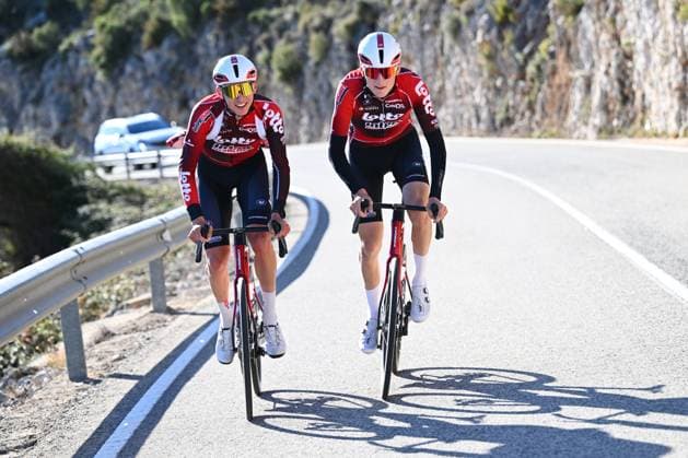 Lotto Intermarche Cycling Team Winter Training Camp 2026 L ALFAS DEL PI, SPAIN - JANUARY 15 : Craps Lars (BEL) of Lotto Intermarche, Slock Liam (BEL) of Lotto Intermarche pictured during a training session at the Lotto Intermarche UCI World Team winter stage camp at the Albir Garden Resort Hotel as part of the preparation for the new 2026 season on January 15, 2026 in L Alfas del Pi, Spain, 15 01 2026 L Alfas del Pi Spain  Copyright: xVincentxKalutx
