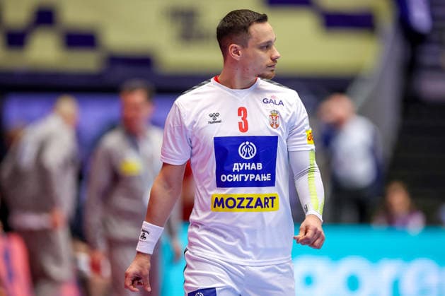 15.01.2026, Handball, Men s EHF EURO 2026, Spanien - Serbien, Jyske Bank Boxen in Herning, Dänemark, Preliminary Round: Vukasin Vorkapic (Serbien 03) Dänemark