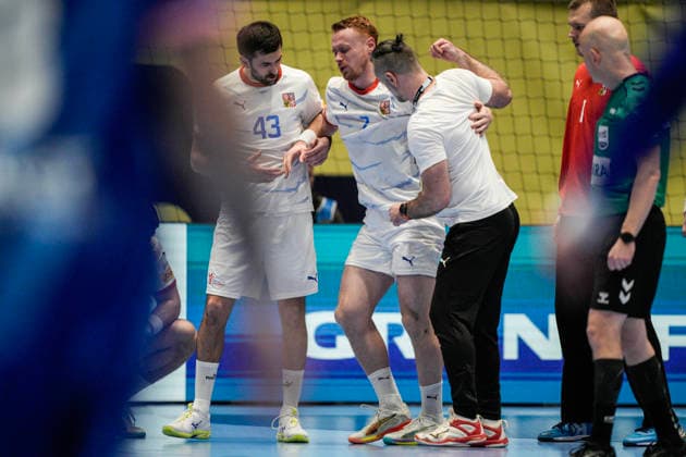 European Handball Championship, France Czech Republic Baerum 20260115 The Czech Republic s TomaÅ¡ Piroch is injured during the EC handball match between France and the Czech Republic in the Unity arena Photo Stian Lysberg Solum NTB Baerum Norway EDITORIAL USE ONLY RESTRICTED USE FOR BETTING COMPANIES  Copyright: xStianxLysbergxSolumx xNTBx
