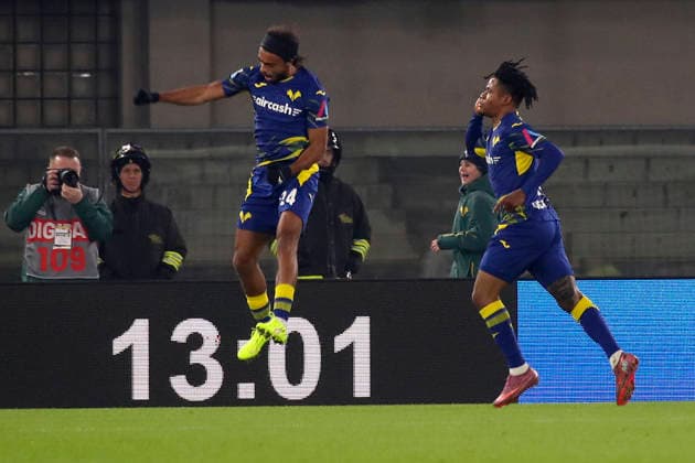 Verona™s Gift Orban celebration goal 1-0 during the Serie A soccer match between Hellas Verona and Bologna at the Bentegodi Stadium in Verona, north west Italy - Thursday , January 15 , 2026. - Soccer .  Copyright: xPaolaxGarbuio Lapressex