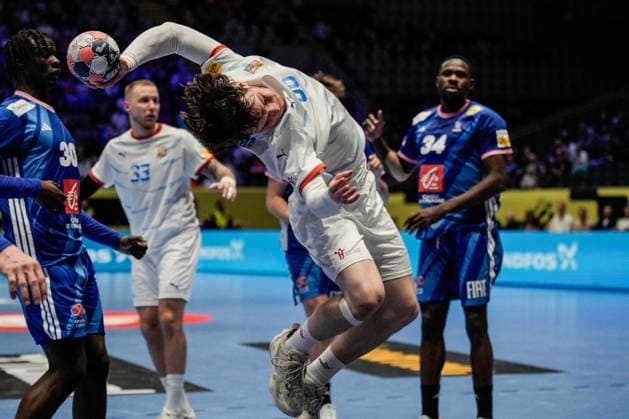 European Handball Championship, France - Czech Republic Baerum 20260115. Czech Republic s Filip TÅ¯ma during the European Championship, EM, Europameisterschaft handball match between France and the Czech Republic in Unity arena. Photo: Stian Lysberg Solum NTB Baerum Norway EDITORIAL USE ONLY. RESTRICTED USE FOR BETTING COMPANIES Ref:_SPO1tCt24ZyFGE.jpg *** European Handball Championship, France Czech Republic Baerum 20260115 Czech Republic s Filip TÅ¯ma during the European Championship handball match between France and the Czech Republic in Unity arena Photo Stian Lysberg Solum NTB Baerum Norway EDITORIAL USE ONLY RESTRICTED USE FOR BETTING COMPANIES  Copyright: xStianxLysbergxSolumx xNTBx