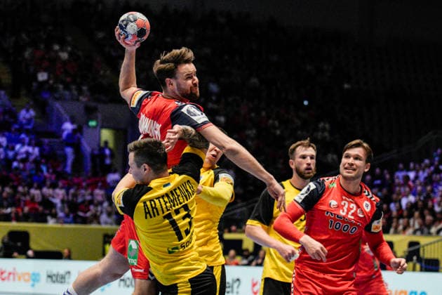 European Handball Championship, Norway - Ukraine Baerum 20260115. The European Championship, EM, Europameisterschaft match in handball between Norway and Ukraine in Unity arena. Photo: Stian Lysberg Solum NTB Baerum Norway EDITORIAL USE ONLY. RESTRICTED USE FOR BETTING COMPANIES Ref:_SPOTWUzThaMMWo.jpg *** European Handball Championship, Norway Ukraine Baerum 20260115 The European Championship match in handball between Norway and Ukraine in Unity arena Photo Stian Lysberg Solum NTB Baerum Norway EDITORIAL USE ONLY RESTRICTED USE FOR BETTING COMPANIES  Copyright: xStianxLysbergxSolumx xNTBx