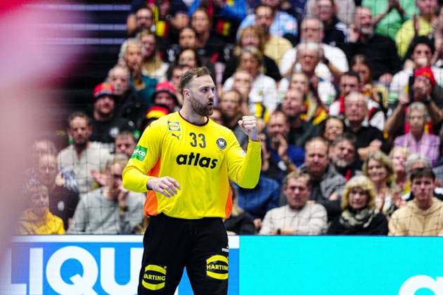 Jubel nach Parade Andreas Wolff (Deutschland, 33) DEN, Deutschland vs. Oesterreich, Handball, EHF Europameisterschaft 2026, Gruppe A, Spieltag 1, 15.01.2026 DEN, Deutschland vs. Oesterreich, Handball, EHF Europameisterschaft 2026, Gruppe A, Spieltag 1, 15.01.2026 Herning Copyright: xEibner-Pressefoto MarcelxvonxFehrnx EP_MFN