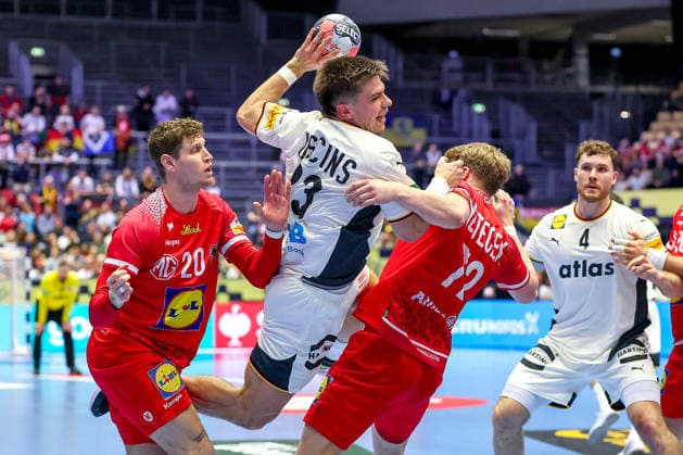 15.01.2026, Handball, Men s EHF EURO 2026, Deutschland - Östereich, Jyske Bank Boxen in Herning, Dänemark, Preliminary Round: xxxxxxxxxxxxx Dänemark *** 15 01 2026, Handball, Men s EHF EURO 2026, Germany Östereich, Jyske Bank Boxen in Herning, Denmark, Preliminary Round xxxxxxxxxxxxxxx Denmark
