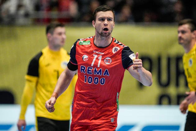 European Handball Championship, Norway Ukraine Baerum 20260115 Norway s Alexandre Blonz during the European Championship handball match between Norway and Ukraine in Unity arena Photo Stian Lysberg Solum NTB Baerum Norway EDITORIAL USE ONLY RESTRICTED USE FOR BETTING COMPANIES  Copyright: xStianxLysbergxSolumx xNTBx
