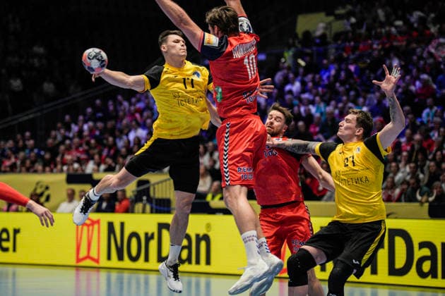 European Handball Championship, Norway - Ukraine Baerum 20260115. The European Championship, EM, Europameisterschaft match in handball between Norway and Ukraine in Unity arena. Photo: Stian Lysberg Solum NTB Baerum Norway EDITORIAL USE ONLY. RESTRICTED USE FOR BETTING COMPANIES Ref:_SPO308LNkSkT6k.jpg  Copyright: xStianxLysbergxSolumx xNTBx