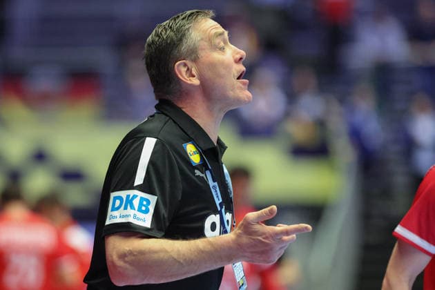 Deutschland - Österreich, EHF EM 2026 Trainer Alfred Gislason (Deutschland). Handball EHF Europameisterschaft, Länderspiel zwischen Deutschland und Österreich am 15. Januar 2026 in Herning (Dänemark)., Herning Dänemark Jyske Bank Boxen
