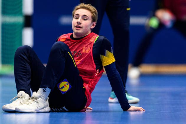 260116 And Felix Montebovi during a training session with Sweden during the 2026 European Handball Championship on January 16, 2026 in Malmö. Photo: Mathilda Schuler BILDBYRAN kod MA MA0919 handball handboll handball handbolls-em 2026 träning practice training sverige sweden ehf european handball championship sverige bbeng sverige sweden Copyright: MATHILDAxSCHULER BB260116MA054
