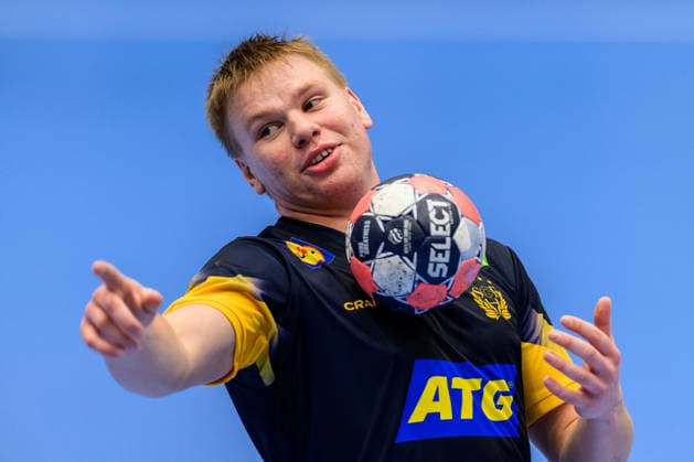 260116 Axel Mansson during a training session with Sweden during the 2026 European Handball Championship on January 16, 2026 in Malmö. Photo: Mathilda Schuler BILDBYRAN kod MA MA0919 handball handboll handball handbolls-em 2026 träning practice training sverige sweden ehf european handball championship sverige bbeng sverige sweden Copyright: MATHILDAxSCHULER BB260116MA056