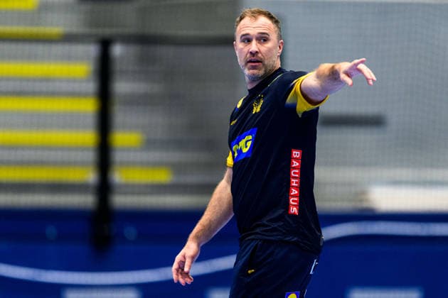 260116 Head coach Michael Apelgren during a training session with Sweden during the 2026 European Handball Championship on January 16, 2026 in Malmö. Photo: Mathilda Schuler BILDBYRAN kod MA MA0919 handball handboll handball handbolls-em 2026 träning practice training sverige sweden ehf european handball championship sverige bbeng sverige sweden Copyright: MATHILDAxSCHULER BB260116MA066