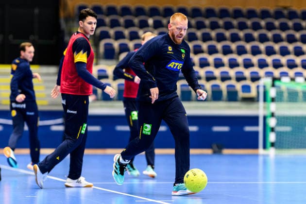 260116 Jim Gottfridsson during a training session with Sweden during the 2026 European Handball Championship on January 16, 2026 in Malmö. Photo: Mathilda Schuler BILDBYRAN kod MA MA0919 handball handboll handball handbolls-em 2026 träning practice training sverige sweden ehf european handball championship sverige bbeng sverige sweden Copyright: MATHILDAxSCHULER BB260116MA081