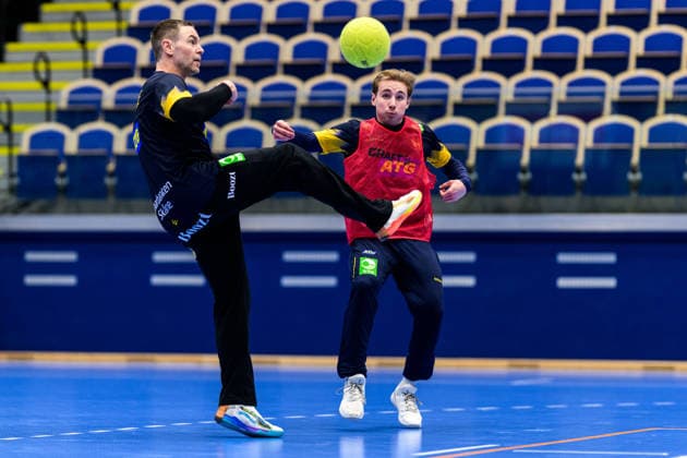 260116 Goalkeeper Andreas Palicka and Felix Montebovi during a training session with Sweden during the 2026 European Handball Championship on January 16, 2026 in Malmö. Photo: Mathilda Schuler BILDBYRAN kod MA MA0919 handball handboll handball handbolls-em 2026 träning practice training sverige sweden ehf european handball championship sverige bbeng sverige sweden Copyright: MATHILDAxSCHULER BB260116MA082