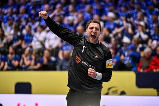 Domenico Mimmo Ebner of Italy during Men s EHF Euro 2026 - Iceland vs Italy, Handball match in Kristianstad, Sweden, January 16 2026  Copyright: xLuigixCanu IPAxSportx xipa-agency.netx xx IPA_70138487 IPA_Agency_IPA70138487