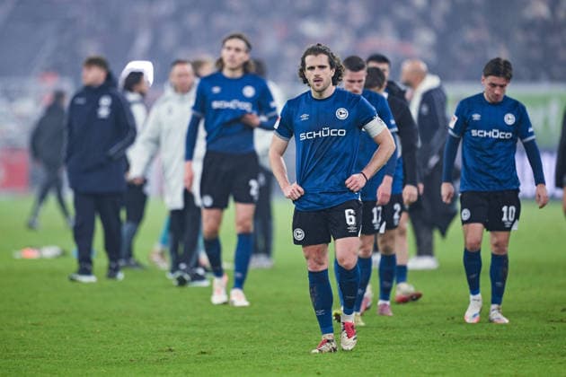 16.01.2026, Fussball, 2. Bundesliga, 18. Spieltag Saison 2025 2026, Fortuna Düsseldorf - DSC Arminia Bielefeld, Mael Corboz (DSC Arminia Bielefeld) xRHR-FOTO TKx