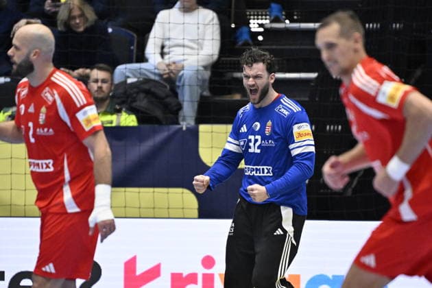 KRISTIANSTAD, SVERIGE 20260116 Hungary s goal keeper Kristof Palasics in action during the 2026 EHF European Men s Handball Championship (the EHF Euro 2026) match between Hungary and Poland at Kristianstad Arena, in Kristianstad, Sweden, on January 16, 2026. KRISTIANSTAD SVERIGE x50090x
