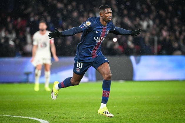 January 16, 2026, Lamorlaye, France, France: Ousmane DEMBELE of PSG celebrates his goal during the Ligue 1 match between Paris Saint-Germain (PSG) and Lille OSC (LOSC) at Parc des Princes Stadium on January 16, 2026 in Paris, France. Lamorlaye France - ZUMAm308 20260116_zsp_m308_002 Copyright: xMatthieuxMirvillex