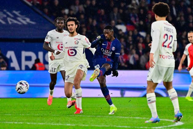 FOOTBALL : PSG vs Lille - Ligue1 - 16 01 2026 Ousmane DEMBELE ( 10 - PSG ) scores a goal during the Ligue 1 match between Paris Saint Germain and Lille OSC at Parc Des Princes on January 16 , 2026 in Paris, France. ( Photo by Federico Pestelini PsnewZ ) - ParisFrance  Copyright: xFedericoxPestelinix