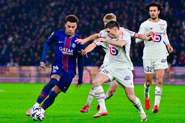 FOOTBALL : PSG vs Lille - Ligue1 - 16 01 2026 Desire Doue ( 14 - PSG ) during the Ligue 1 match between Paris Saint Germain and Lille OSC at Parc Des Princes on January 16 , 2026 in Paris, France. ( Photo by Federico Pestelini PsnewZ ) - ParisFrance  Copyright: xFedericoxPestelinix