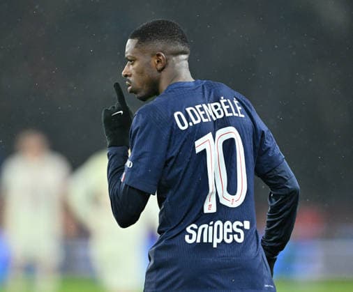 PSG vs Lille: French Ligue 1 PARIS, FRANCE - JANUARY 16: Ousmane Dembele of Paris Saint - Germain reacts after scoring during the French Ligue 1 (L1) soccer match between Paris Saint-Germain (PSG) and Lille LOSC at Parc des Princes stadium in Paris, France on January 16, 2026. Mustafa Yalcin Anadolu Paris France. Editorial use only. Please get in touch for any other usage.  Copyright: x2026xAnadoluxMustafaxYalcinx