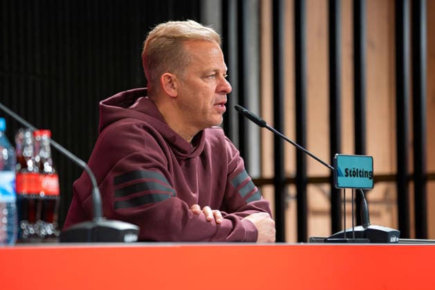 16.01.2026, xkkux, Fußball, Fortuna Düsseldorf - Arminia Bielefeld, 2. Fußball Bundesliga, Merkur Spiel-Arena, Saison 2025 2026: Cheftrainer Markus Anfang (Fortuna Düsseldorf hc) bei der Pressekonferenz nach dem Spiel DFB regulations prohibit any use of photographs as image sequences and or quasi-video. Nordrhein-Westfalen Deutschland