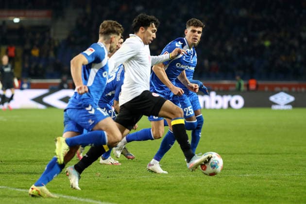 Braunschweig vs. Magdeburg, 2. BL Braunschweig, 16.01.2026, Fußball, Herren, 2. BL, Saison 2025 2026, Eintracht Braunschweig vs. 1. FC Magdeburg: Johan Gomez (Eintracht Braunschweig) (DFL DFB REGULATIONS PROHIBIT ANY USE OF PHOTOGRAPHS as IMAGE SEQUENCES and or QUASI-VIDEO) Stadion an der Hamburger Straße Niedersachsen Deutschland